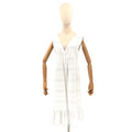 Lungo L'arno White 100% Cotton Eyelet Lace Sleeveless Midi Dress