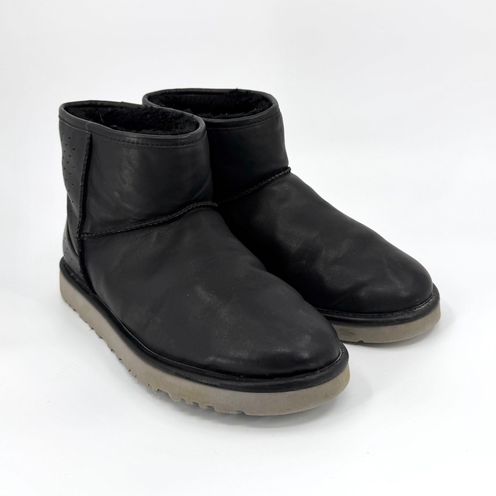 Ugg Genuine Leather Black Short Classic Winter Boot Shoes