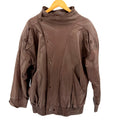 Vintage 80s Fiona Scanskin Brown Genuine Leather Bomber Jacket