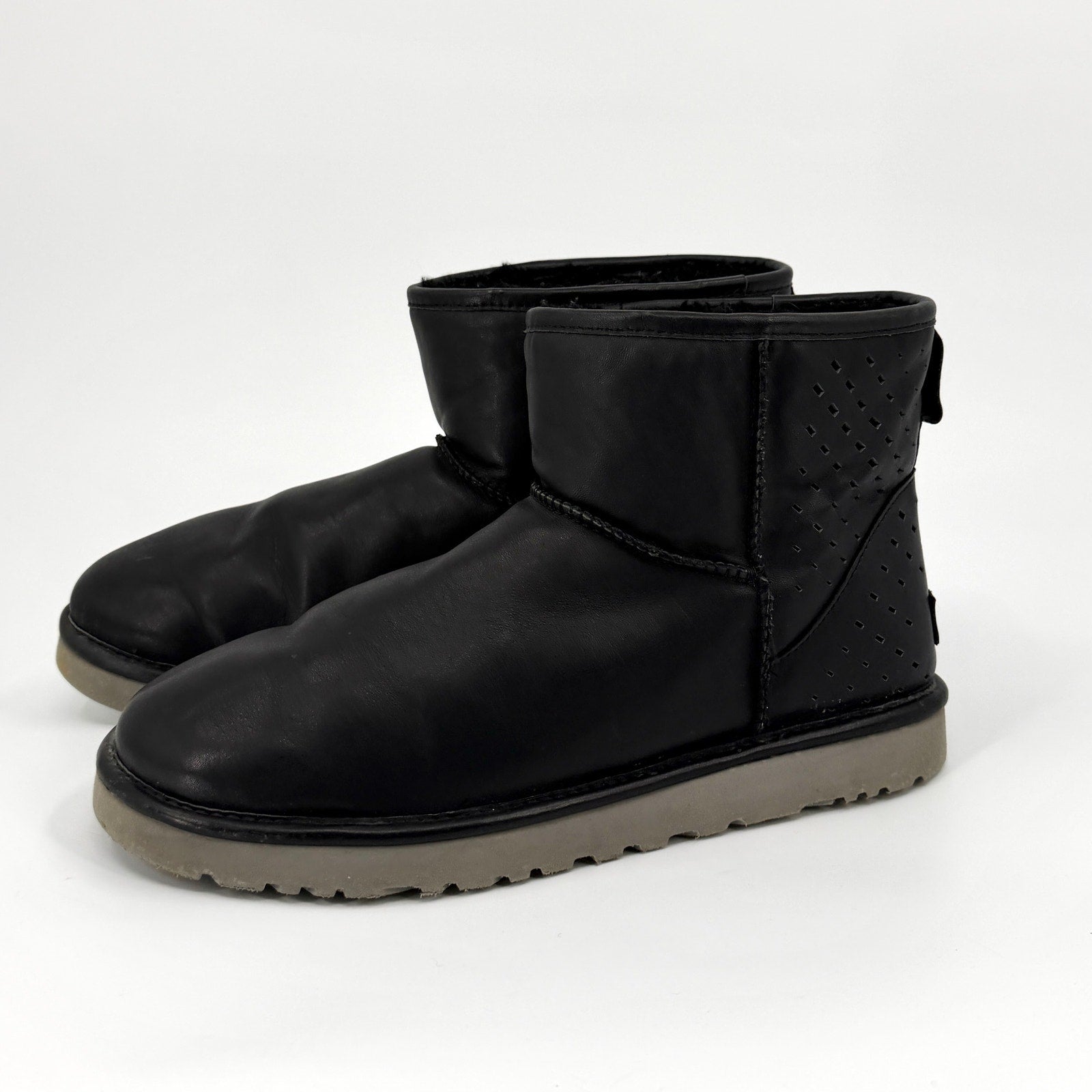 Ugg Genuine Leather Black Short Classic Winter Boot Shoes