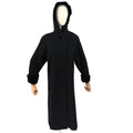 Vintage 90s Worthington Black 100% Wool Velvet Trim Hooded Long Overcoat