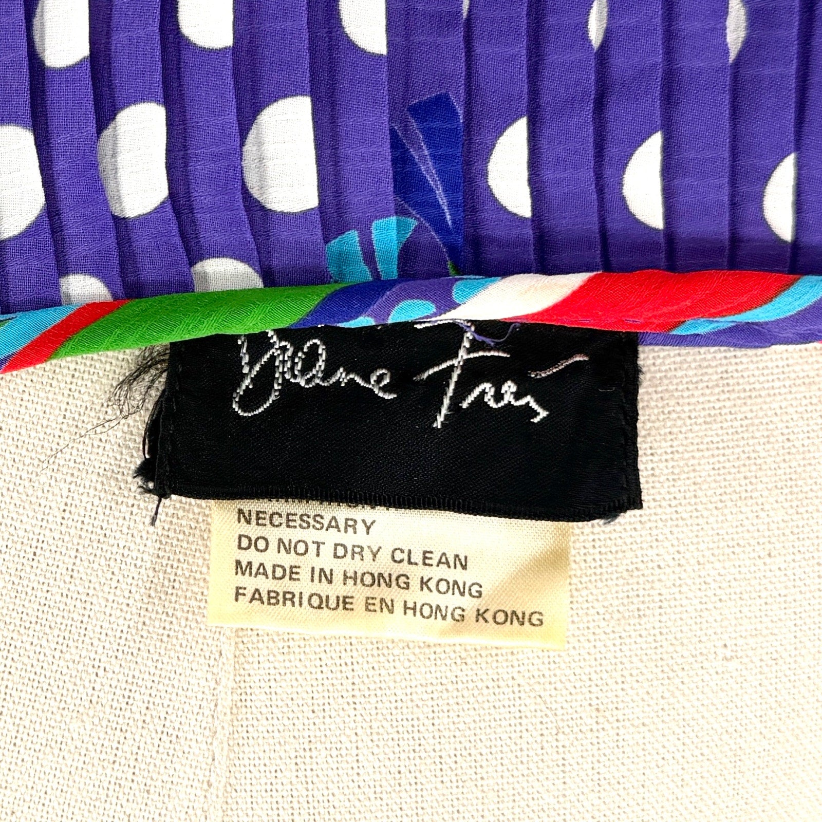 Vintage 80s Diane Freis Purple Periwinkle Polka Dot Maximalist Blouse Skirt Set