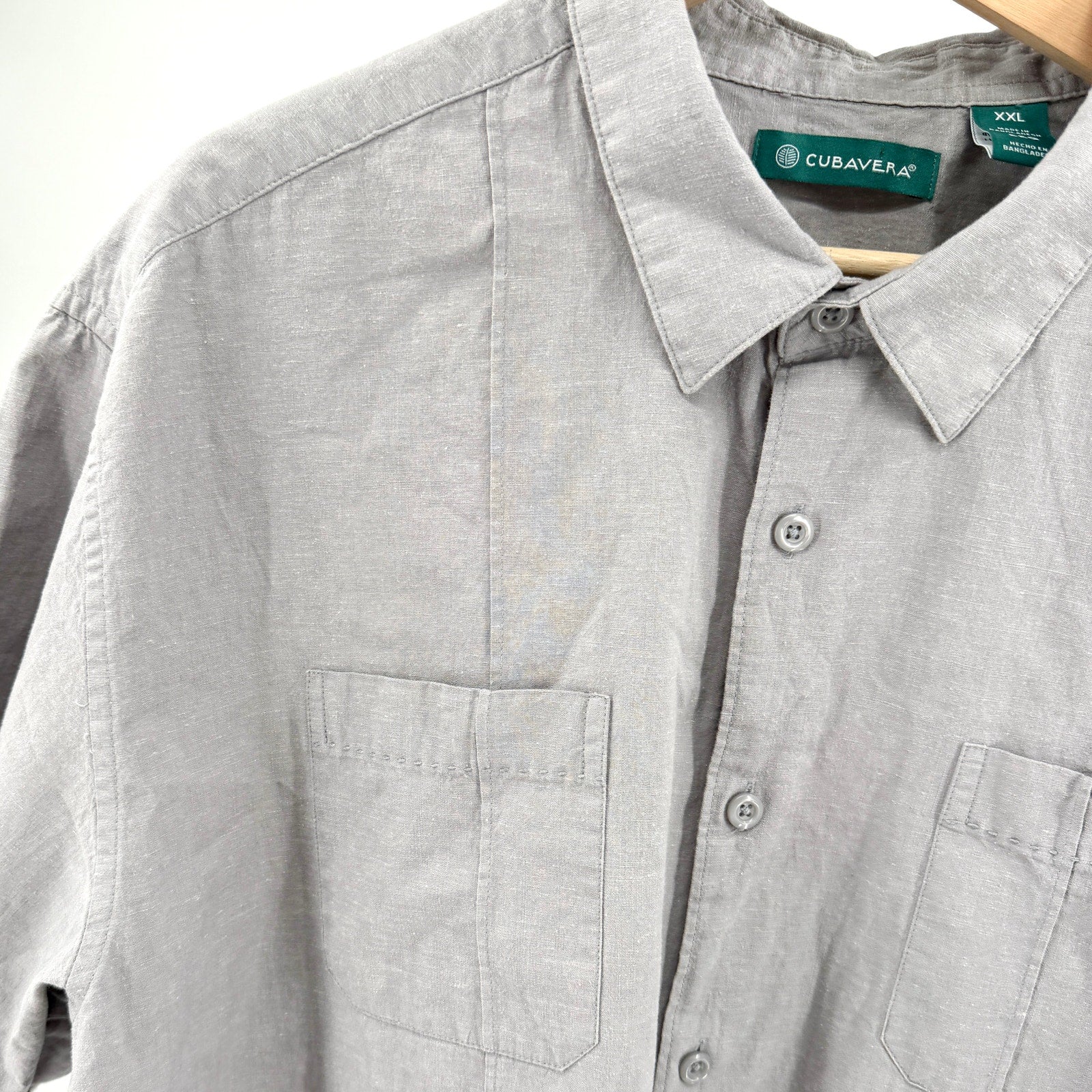 Cubavera Grey Guayabera Two Pocket Camp Shirt