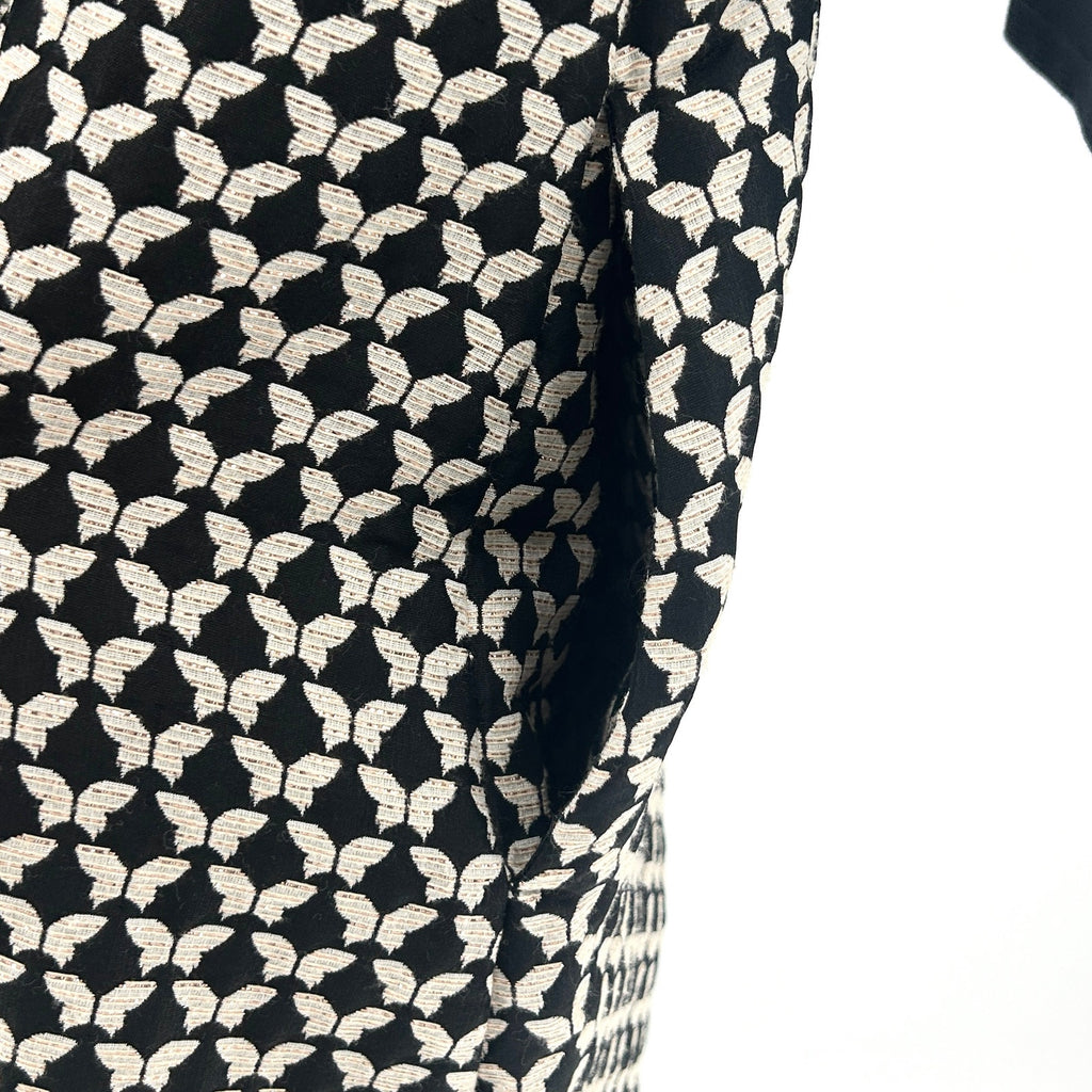 Weekend Max Mara Black Cream Butterfly Jacquard Shift Dress