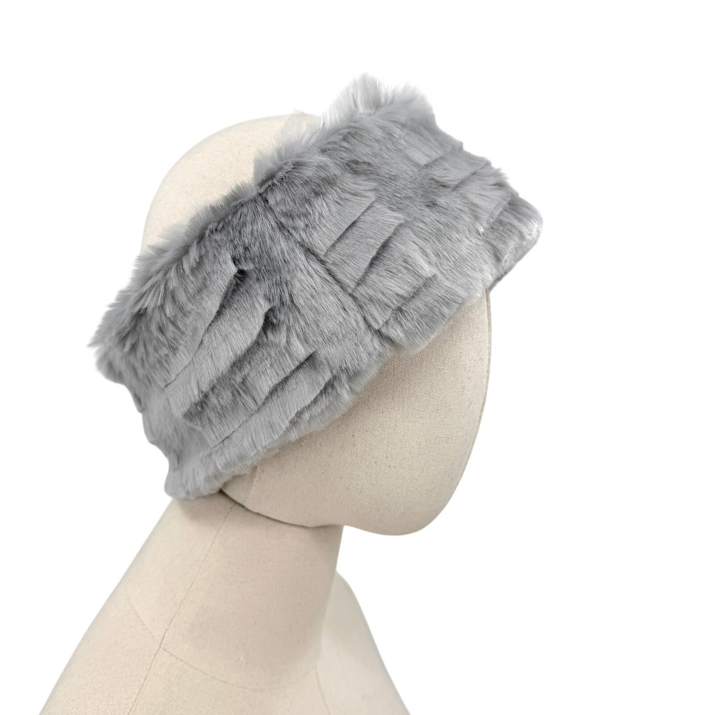 Vintage Y2K Grey Silver Tiered Cozy Ski Ear Warmer Headband
