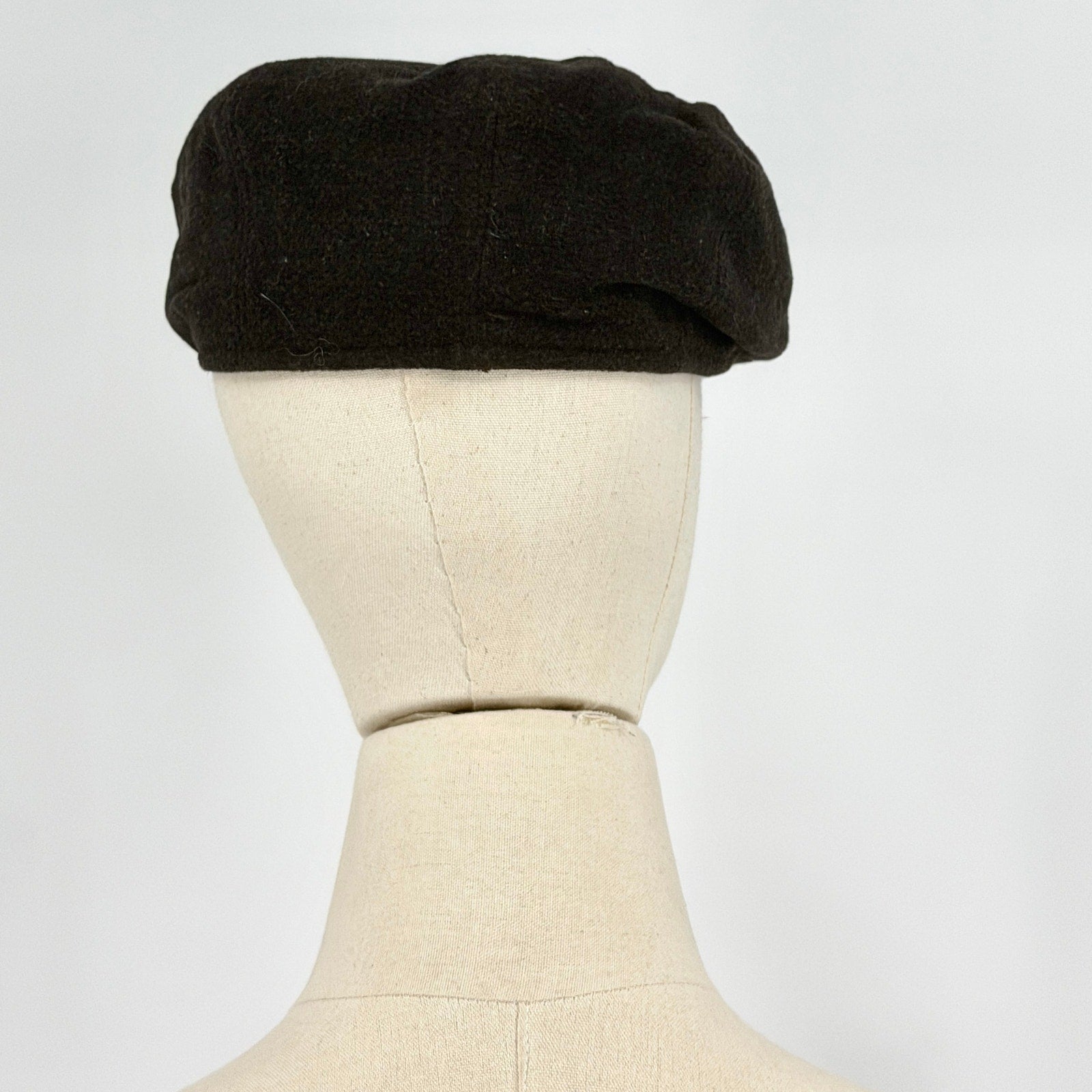 Vintage 90s Arte Della Lana Brown 100% Wool Preppy Minimalist Newsboy Hat