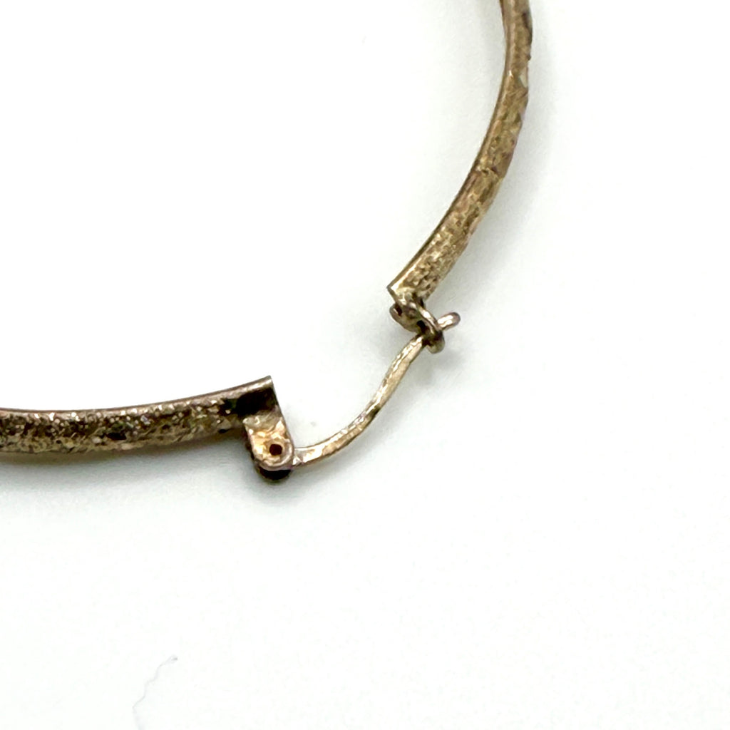 Vintage 90s Diamond Cut Textured Sterling Silver Extra Large Hoop Earrings