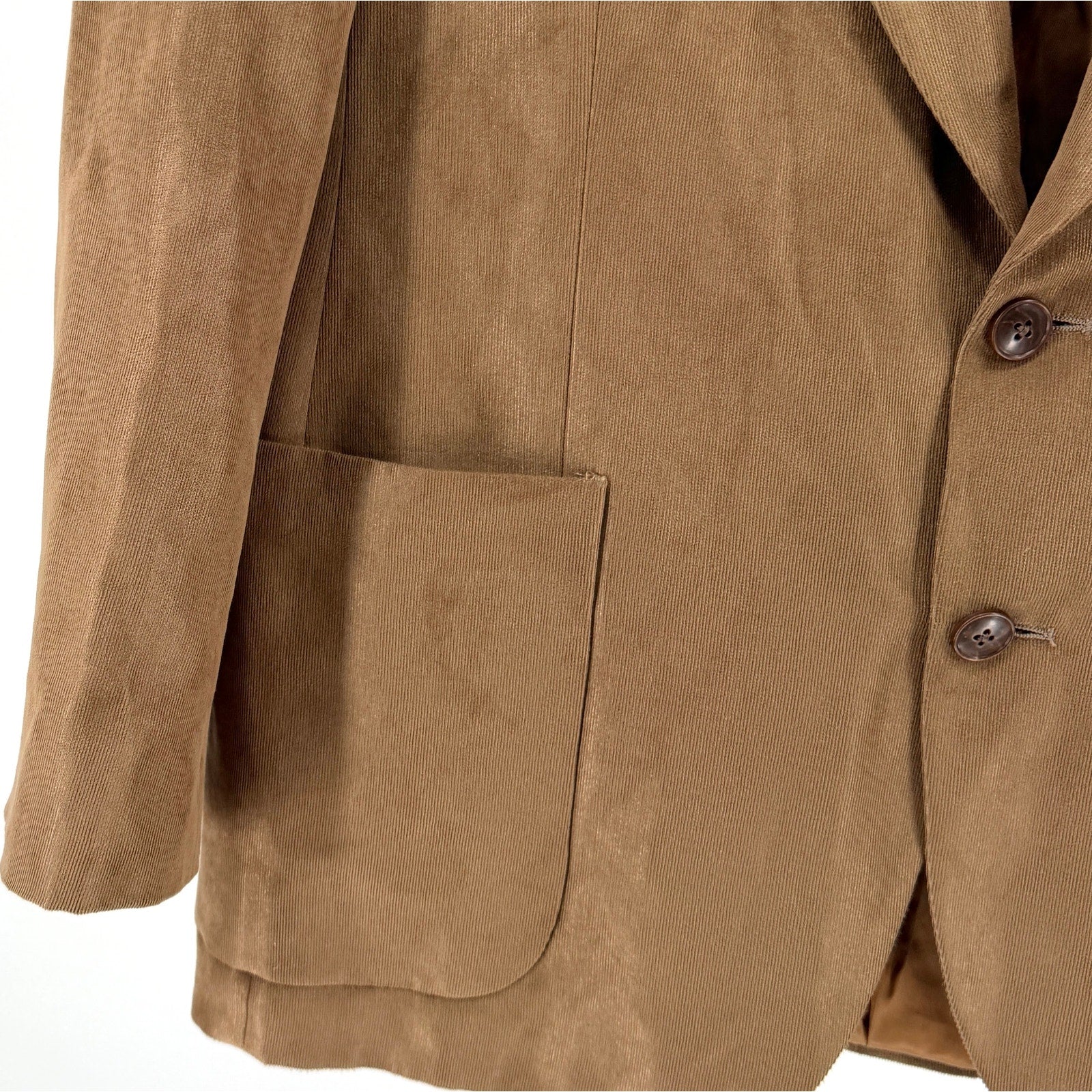 Vintage 90s Terzo Uomo Brown Velvet Two Button Menswear Blazer Jacket