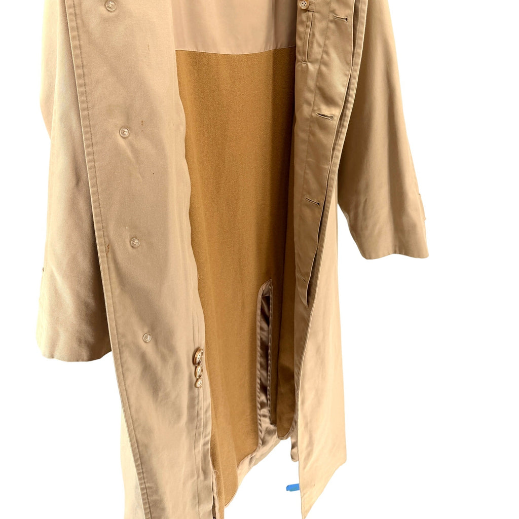 Vintage 90s Sanyo Tan Cotton Blend Zip In Liner Trench Coat