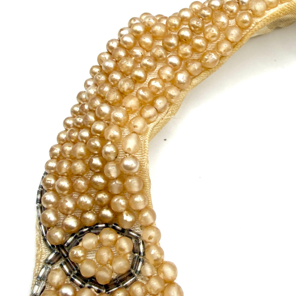 Vintage 50s Unbranded Cream Faux Pearl Coquette Detachable Collar Necklace