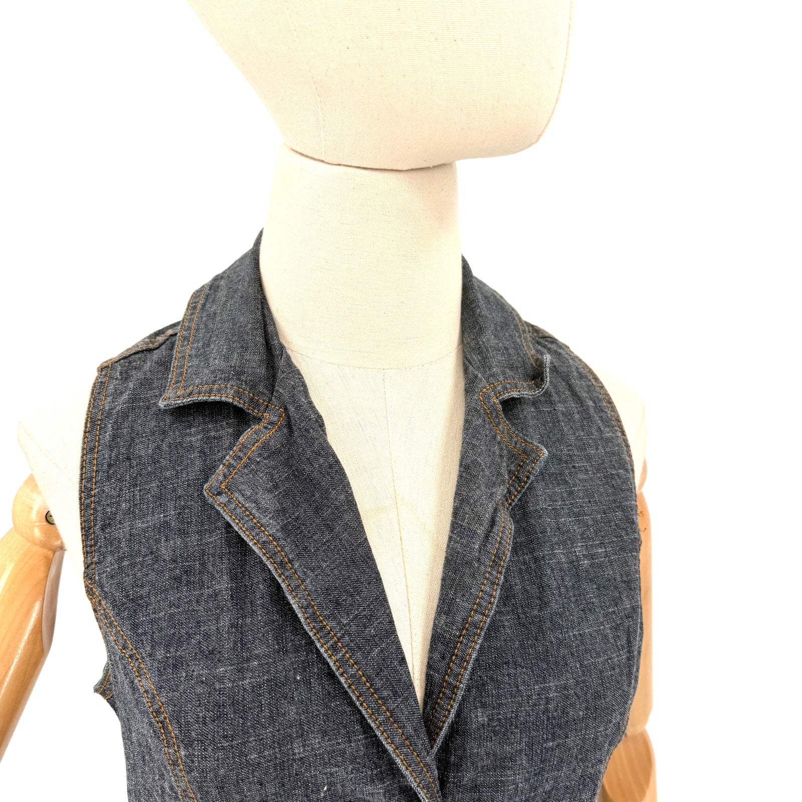 Vintage Y2K Encore Jeans Dark Wash Drop Waist Pleated Skirt Mini Dress