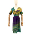 Vintage Y2K Escada Sport Green Purple Tie-Dye A-Line Dress