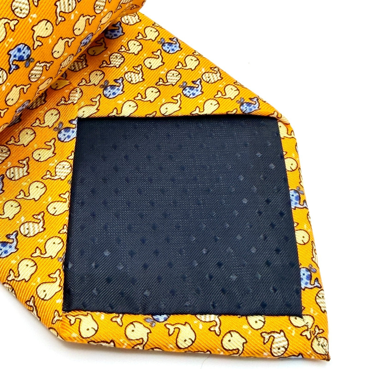 Pierre Cardin Yellow 100% Silk Whale Novelty Print Tie