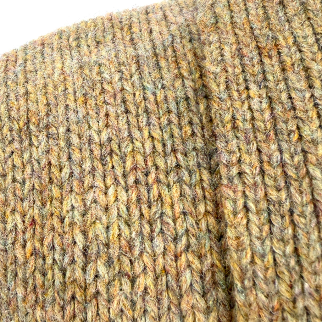 Vintage 60s Olive Green 100% Wool Puff Sleeve Shawl Cardigan Sweater