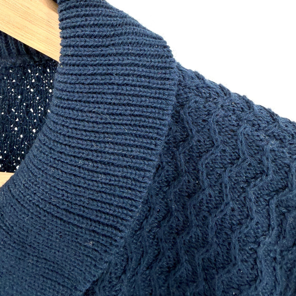 Vintage 90s Lady Hampshire Blue Geometric Polo Collar Sweater