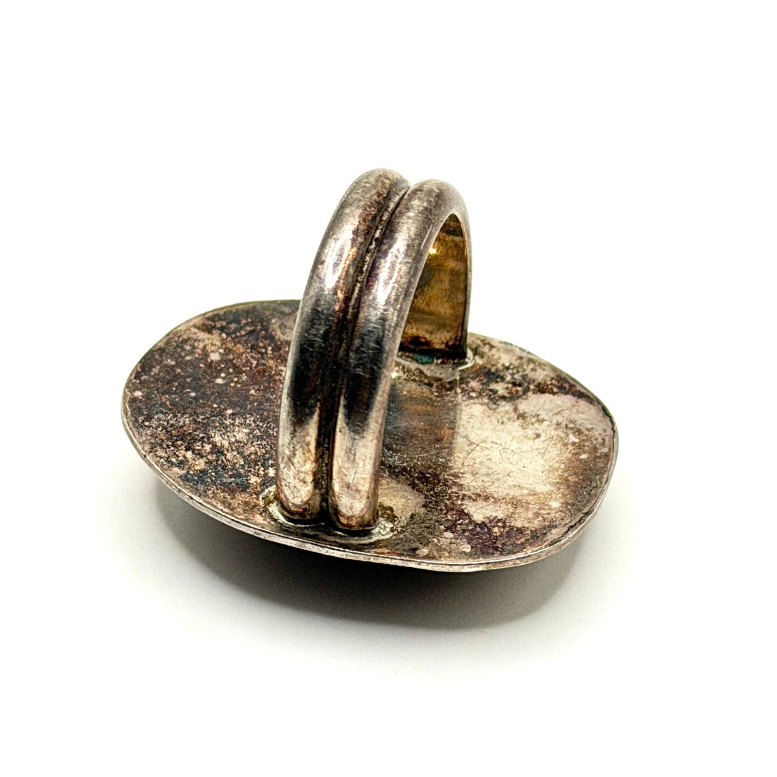 Vintage 70s Southwestern Carnelian Agate Silver Statement Ring
