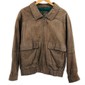 Vintage 90s Compton & Ashley Brown Genuine Suede Leather Bomber Jacket