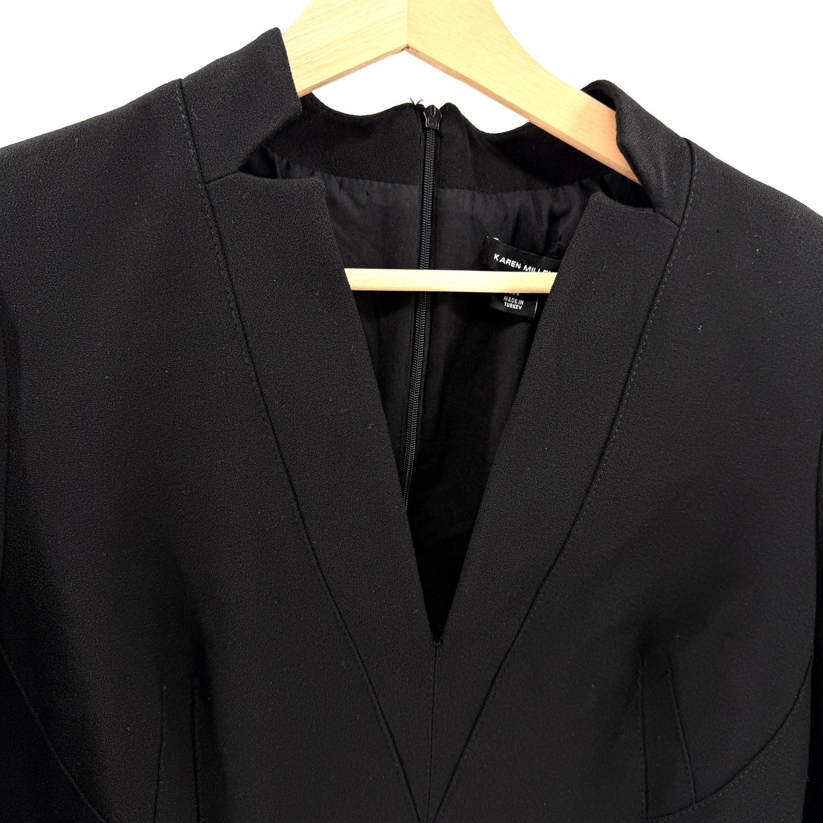 Karen Millen Black Structured Bodice Pockets Tapered Leg Jumpsuit