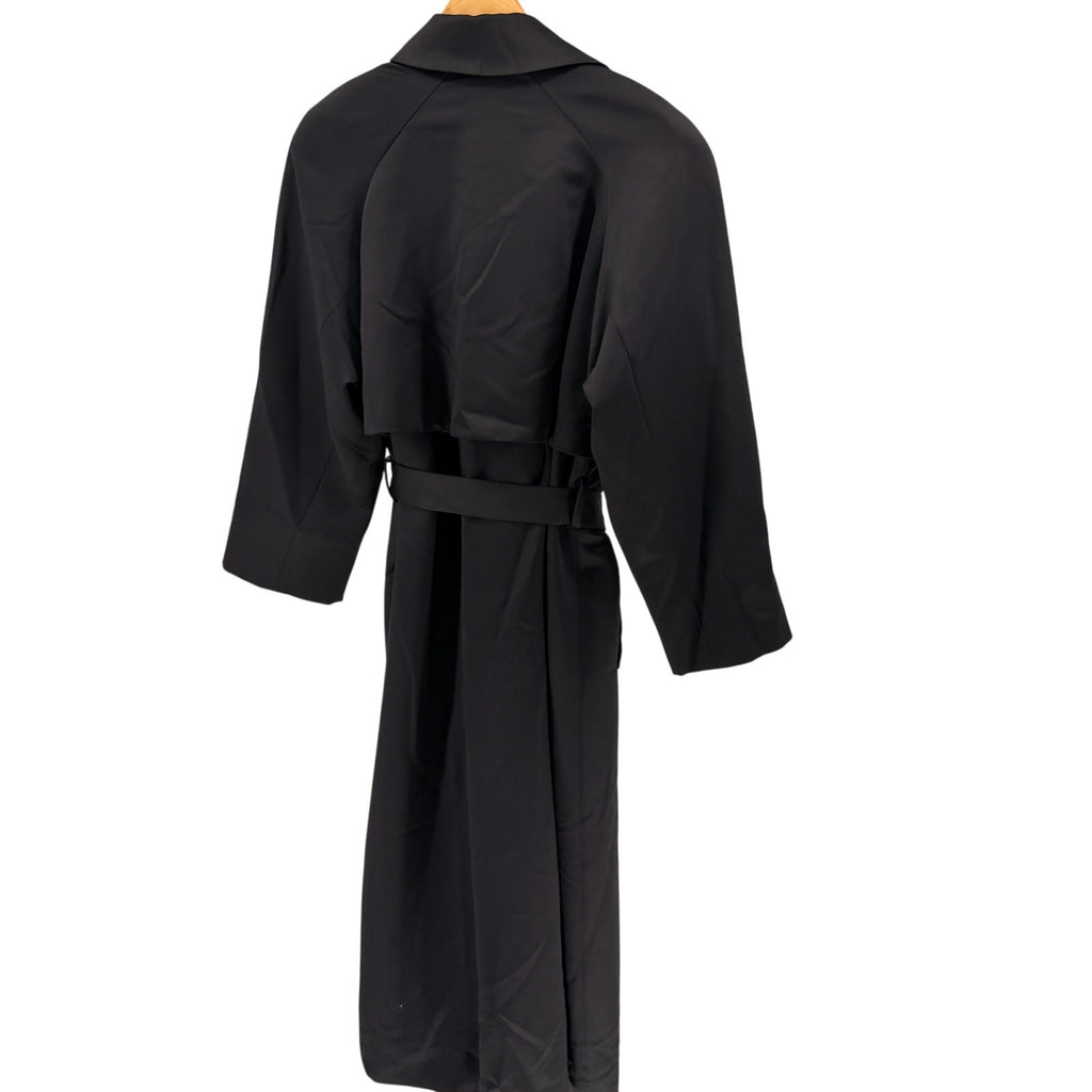 Vintage 80s Geoffrey Beene Gallant Black Jeweled Button Evening Trench Coat