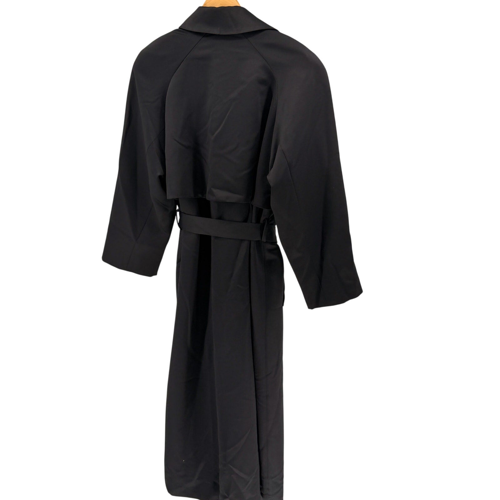 Vintage 80s Geoffrey Beene Gallant Black Jeweled Button Evening Trench Coat
