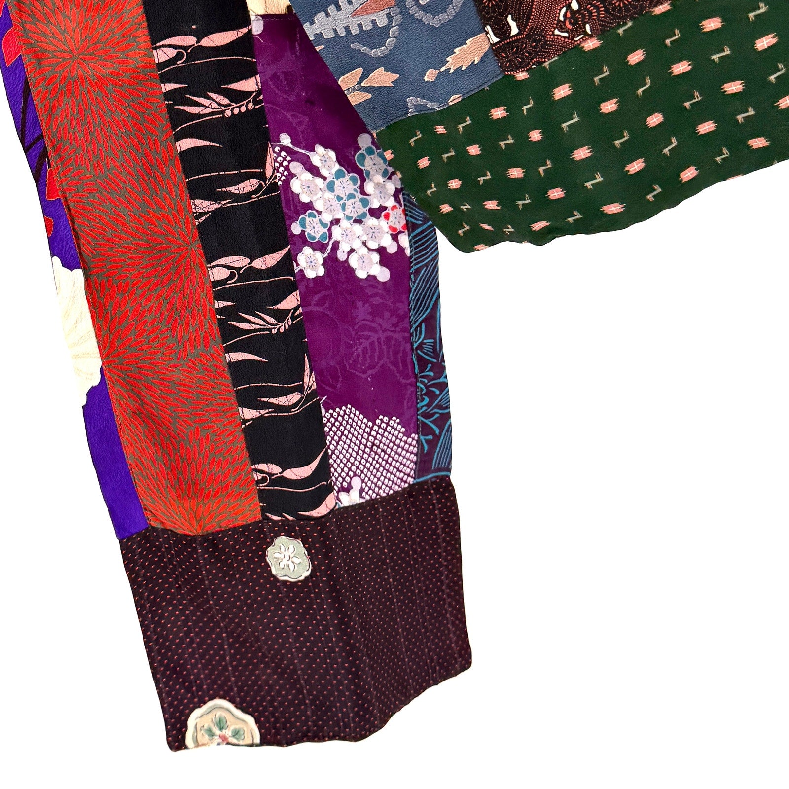 Vintage Reclaimed Japanese Silk Kimono Patchwork Scarf