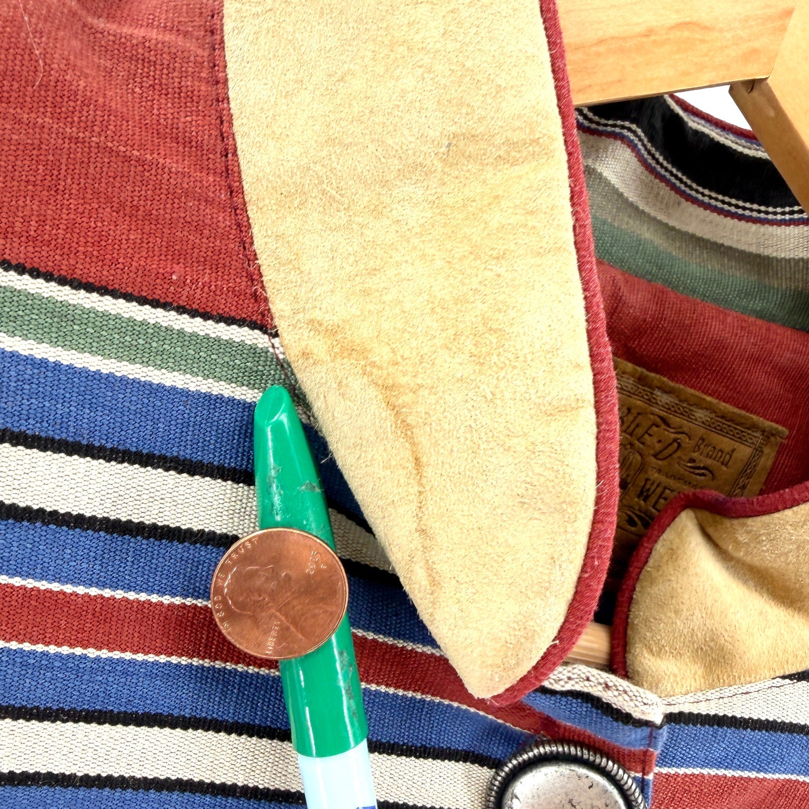 Vintage 90s Double D Ranchwear Multi 100% Cotton Western Suede Fringe Jacket