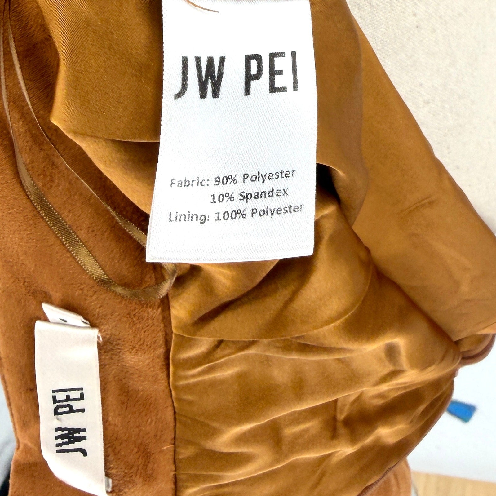 New JW PEI Brown Faux Suede Two Piece Crop Top Mini Skirt Set