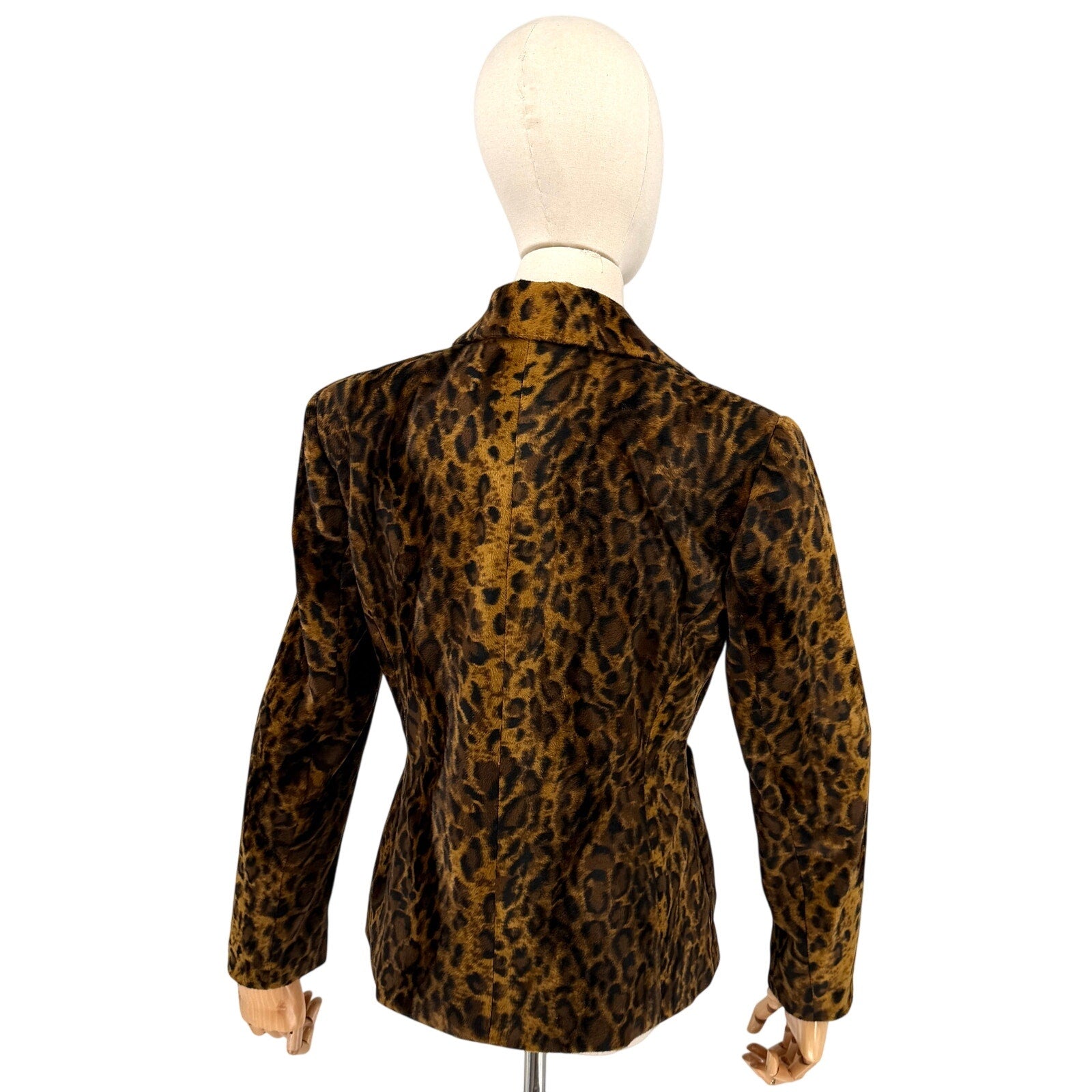 Vintage 90s Emanuel Ungaro Liberte Leopard Print Faux Fur Blazer Jacket