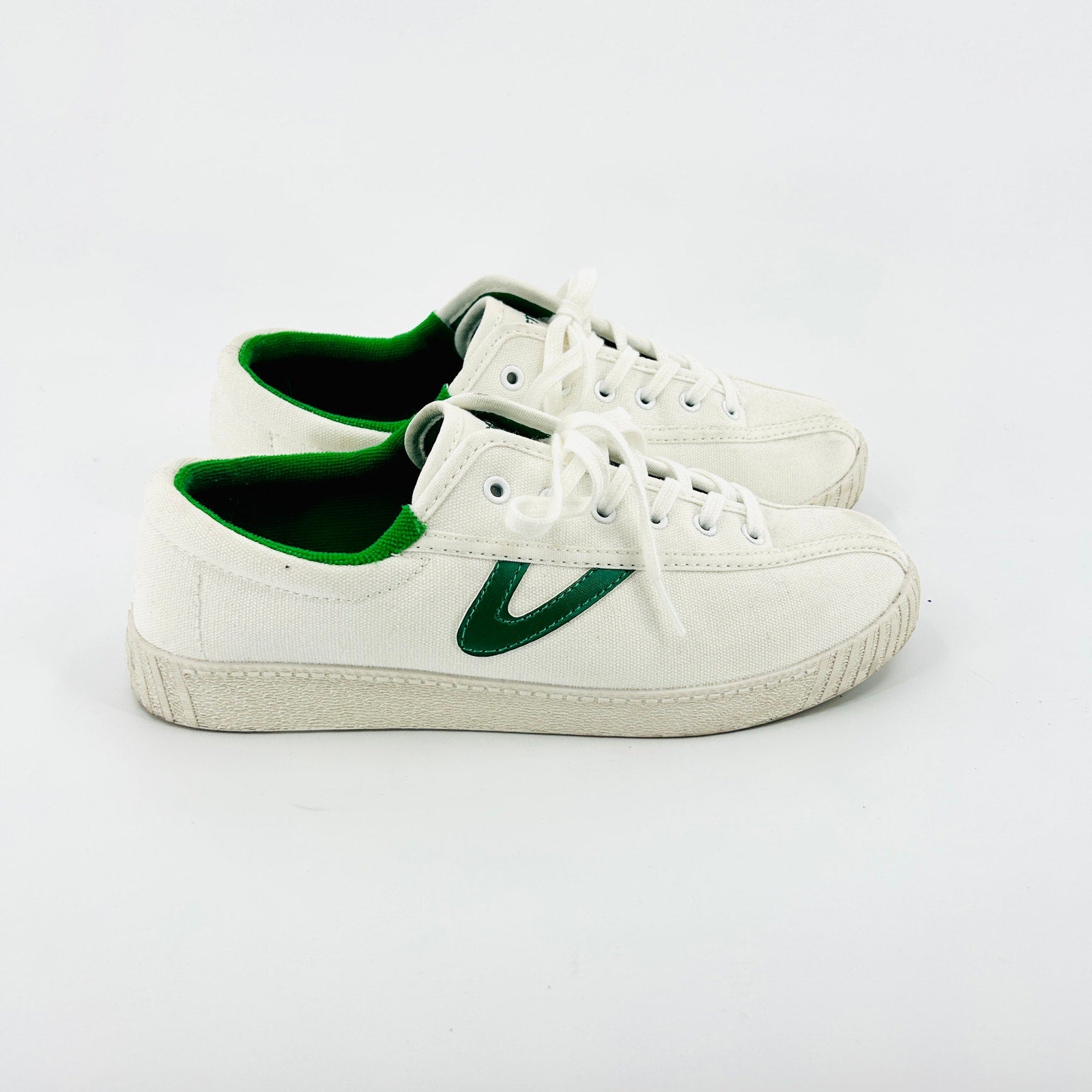 Tretorn Nylite White Green Canvas Retro Classic Tennis Sneakers