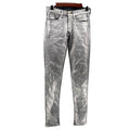 Juicy Couture Silver Metallic Wax Coated Stretchy Skinny Jeans