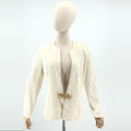 Vintage 80s Karen Lawrence by Matthew Cream Burnout Velvet Gold Clasp Blazer