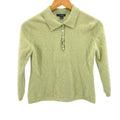 Vintage Y2K Griffen Pistachio Green 100% Cashmere Collared Knit Polo Sweater