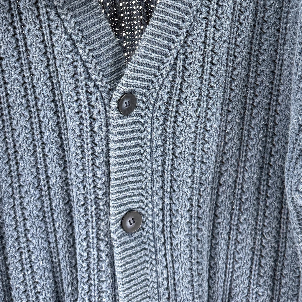 Vintage 90s Basix Fenn Wright Manson Indigo Grunge Chunky Cardigan Sweater