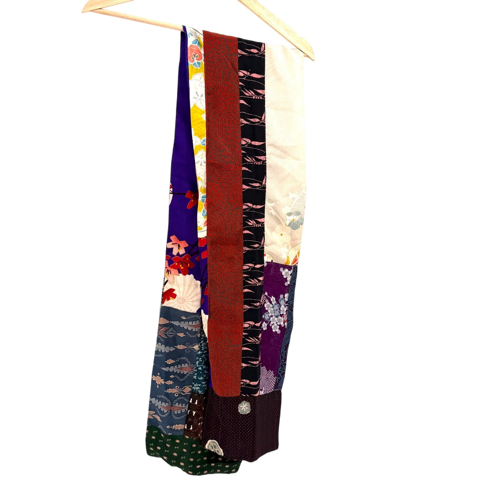 Vintage Reclaimed Japanese Silk Kimono Patchwork Scarf