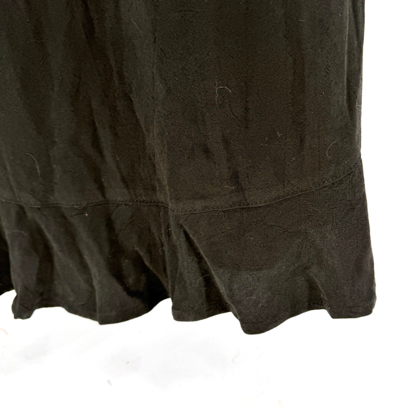 Vintage Y2K Double D Ranchwear Black Ruffle Hem Sleeveless Maxi Dress