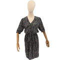 Vintage 80s Gianni Versace Black White 100% Silk Abstract Graphic Mini Dress