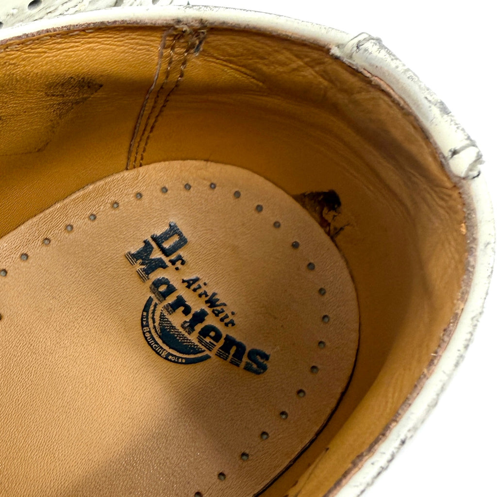Dr. Martens White Genuine Leather 3989 Wingtip Brogue Shoes
