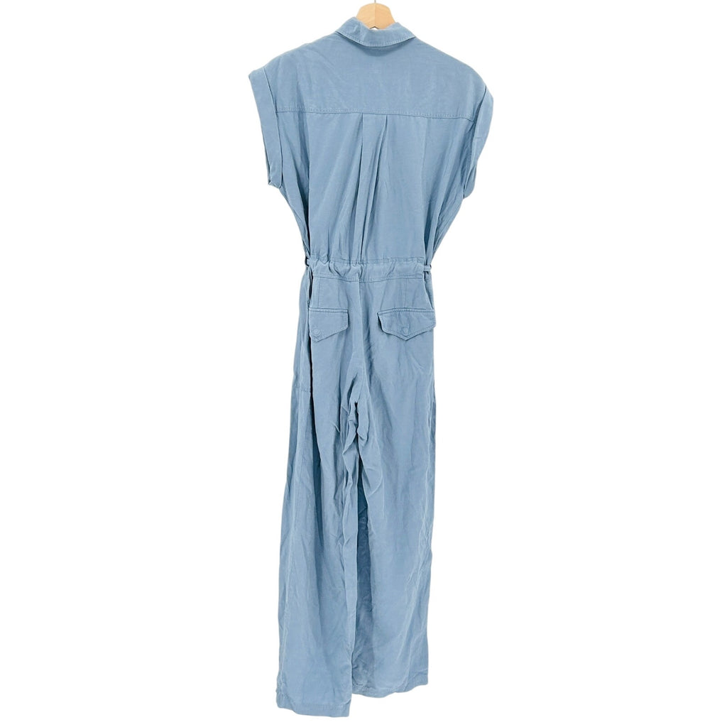 Y2K Rag & Bone Light Blue Linen Blend Button-Front Utility Jumpsuit