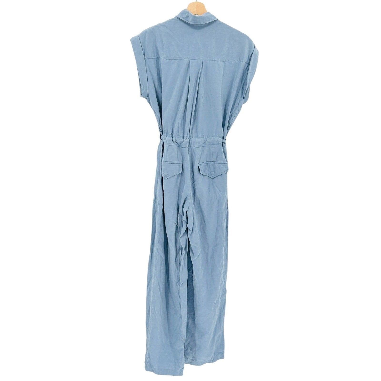 Y2K Rag & Bone Light Blue Linen Blend Button-Front Utility Jumpsuit