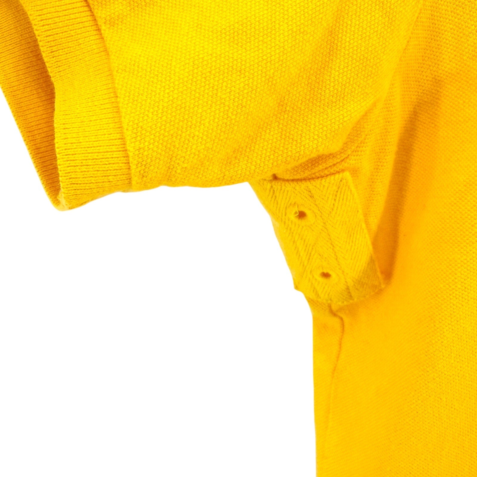 Vintage Y2K Ralph Lauren Yellow 100% Cotton Custom Fit Rugby Polo Shirt