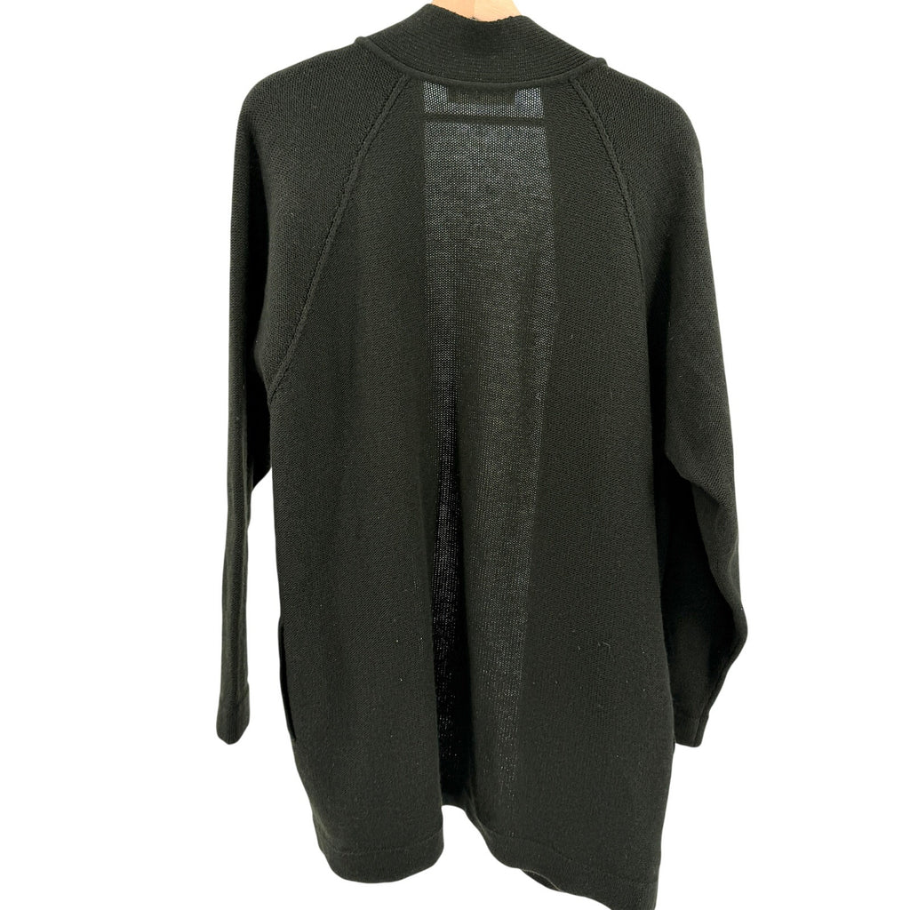 Sonia Rykiel Dark Forest Green 100% Wool Oversized Open Front Cardigan