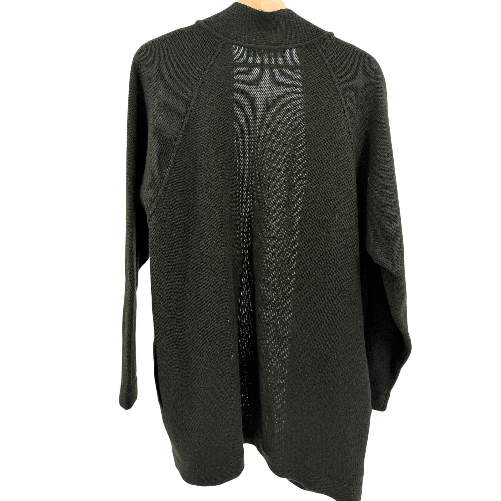 Sonia Rykiel Dark Forest Green 100% Wool Oversized Open Front Cardigan