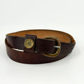 Vintage 90s Rovden Genuine Leather 12 Gauge Shotgun Shell Brass Buckle Belt