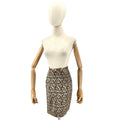 Vintage 90s Alberto Makali Sport Leopard Satin Brocade Pencil Skirt