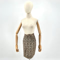 Vintage 90s Alberto Makali Sport Leopard Satin Brocade Pencil Skirt