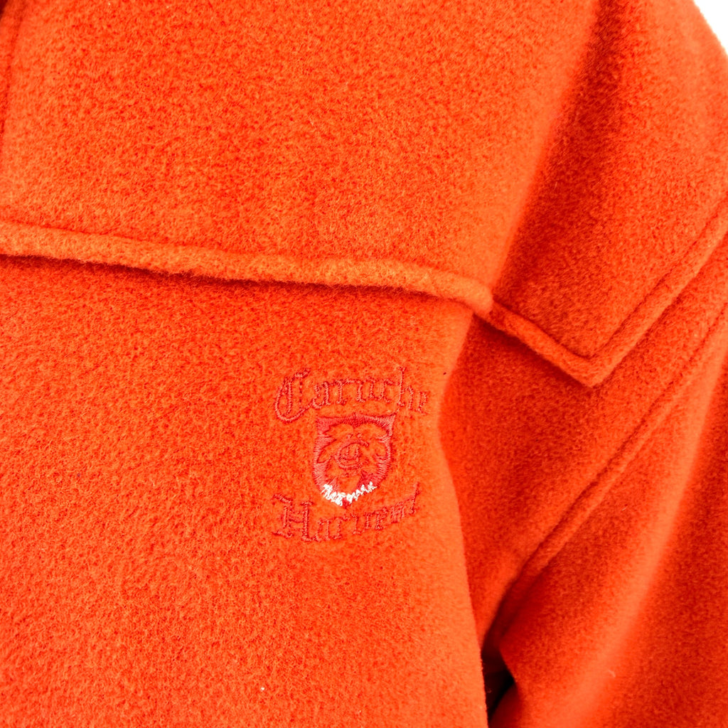 Vintage 80s/90s Caroche Harvest Orange Wool Blend Hooded Toggle Duffle Coat