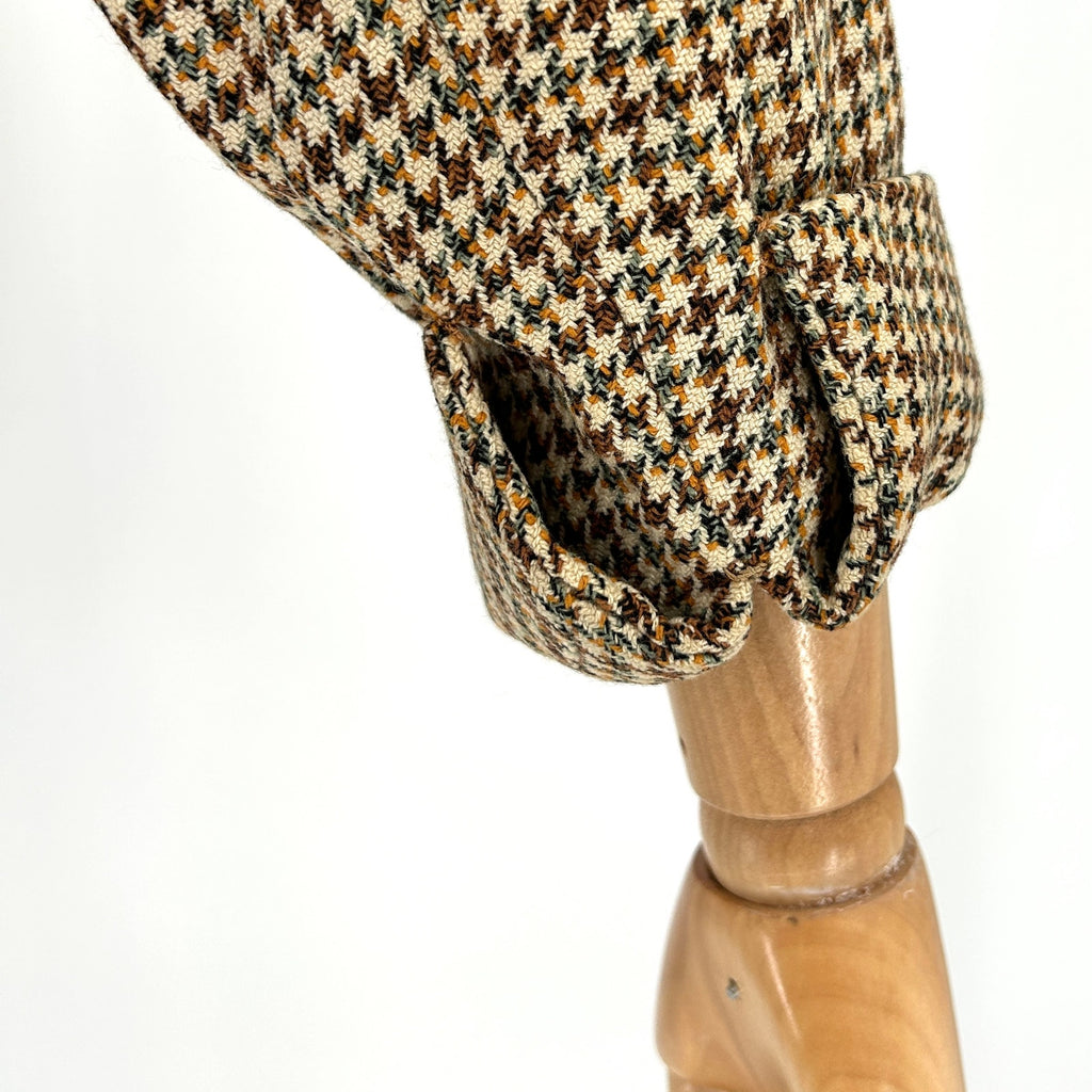 Vintage 50s/60s Custom Brown Cream Tweed 100% Wool Cropped Blazer