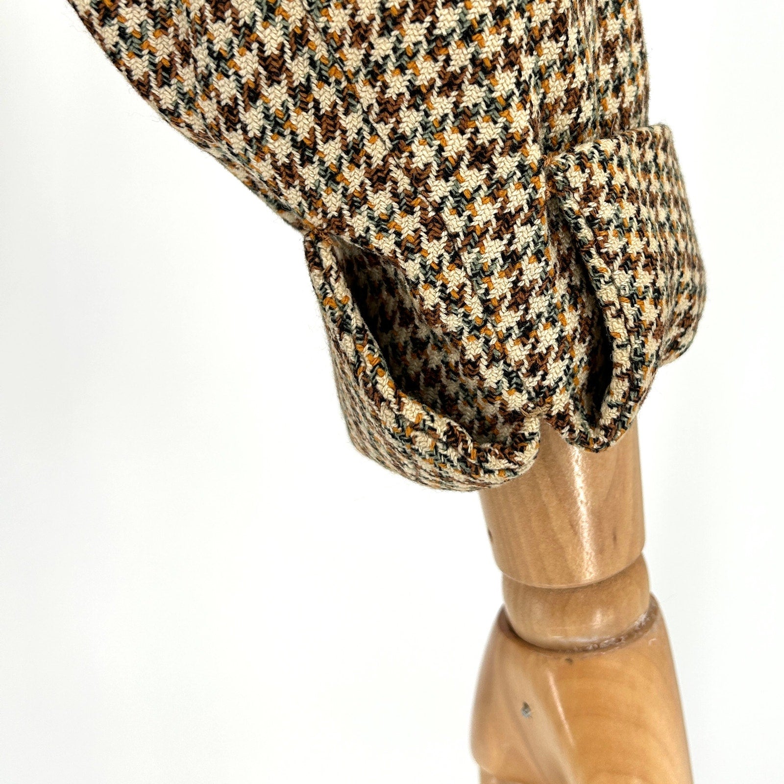 Vintage 50s/60s Custom Brown Cream Tweed 100% Wool Cropped Blazer