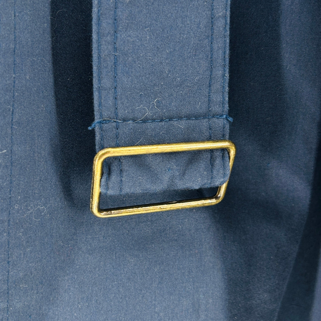 Vintage 90s Worthington Navy Double-Breasted Buckle Strap Trench Coat