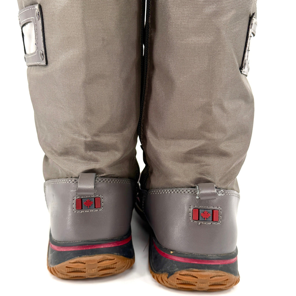 Pajar Canada Green Gray Waterproof Lace-Up Tall Duck Snow Boots
